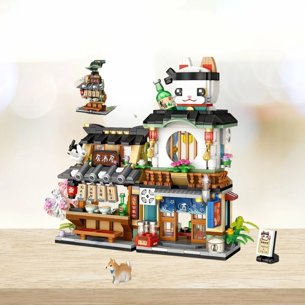 Build It Japanese Ramen Bar Seafood Store Micro Building Sets 4 Build It Japanese Ramen Bar Seafood Store Micro Building Sets