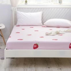 Home Decor Japanese Strawberry Fitted Bedsheet Home & Pets