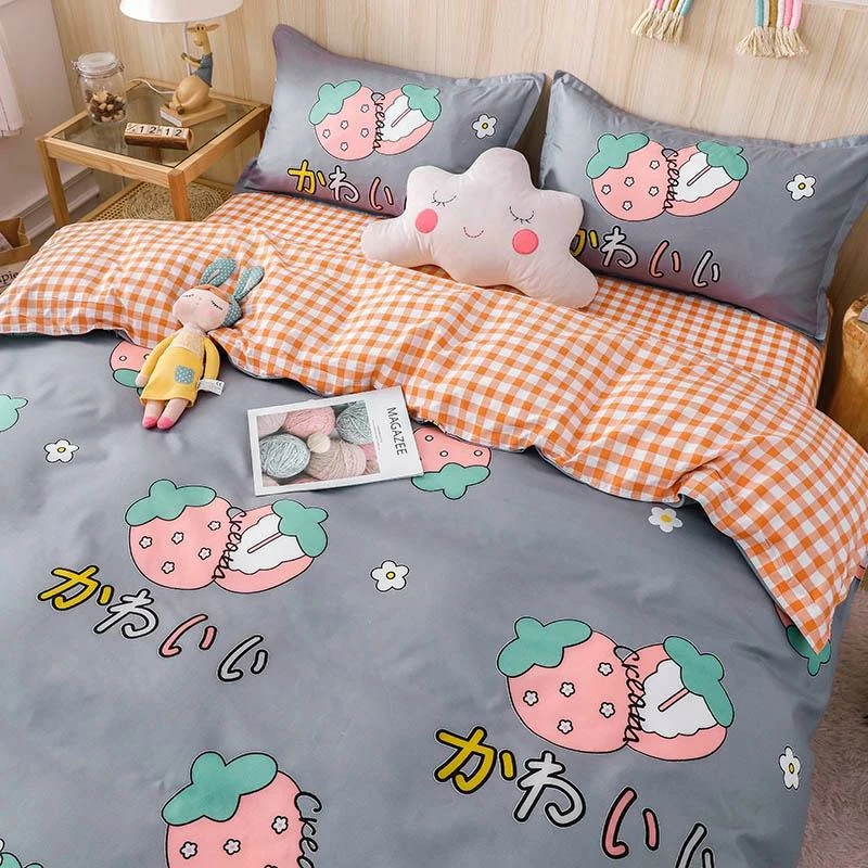 Home Decor Japanese Strawberry Or Bunnies Strawberry Bedding Set 4 Home Decor Japanese Strawberry Or Bunnies Strawberry Bedding Set