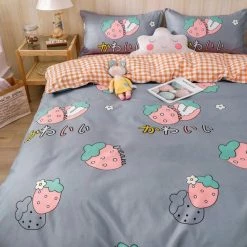 Home Decor Japanese Strawberry Or Bunnies Strawberry Bedding Set 22 Home Decor Japanese Strawberry Or Bunnies Strawberry Bedding Set