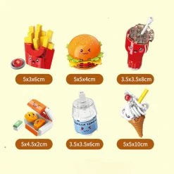Build It Juicy Burger Meal With Yummy Sweet Dessert Micro Sets