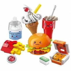 Build It Juicy Burger Meal With Yummy Sweet Dessert Micro Sets