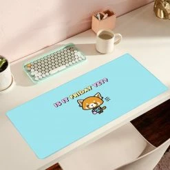 Accessories Kawaii Aggretsuko Red Panda "Is It Friday Yet?" Large Mouse Pad