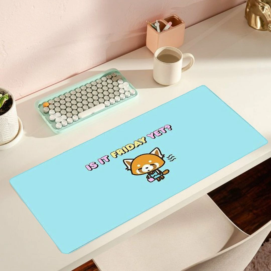 Accessories Kawaii Aggretsuko Red Panda "Is It Friday Yet?" Large Mouse Pad 3 Accessories Kawaii Aggretsuko Red Panda "Is It Friday Yet?" Large Mouse Pad