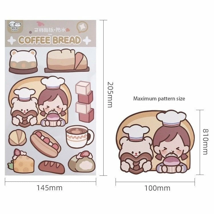 Accessories Stationery Kawaii Bear Girl Adventures Stickers Set 17 Accessories Stationery Kawaii Bear Girl Adventures Stickers Set