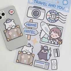 Accessories Stationery Kawaii Bear Girl Adventures Stickers Set 28 Accessories Stationery Kawaii Bear Girl Adventures Stickers Set