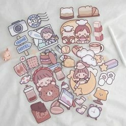 Accessories Stationery Kawaii Bear Girl Adventures Stickers Set 23 Accessories Stationery Kawaii Bear Girl Adventures Stickers Set