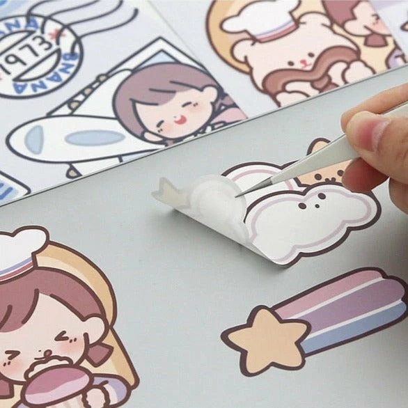 Accessories Stationery Kawaii Bear Girl Adventures Stickers Set 15 Accessories Stationery Kawaii Bear Girl Adventures Stickers Set