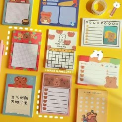 Accessories Kawaii Bao Bear Memo Pads Stationery