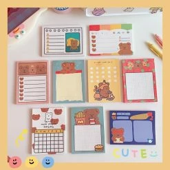 Accessories Kawaii Bao Bear Memo Pads Stationery