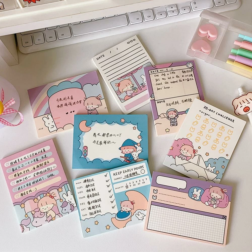 Accessories Stationery Kawaii 'Bella & Mimi' Memo Pads 6 Accessories Stationery Kawaii 'Bella & Mimi' Memo Pads