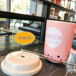 Home Decor Kawaii Boba Mug With Straw Food & Drinks