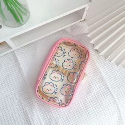 Accessories Stationery Kawaii Bunnies Clear Transparent Pencil Case