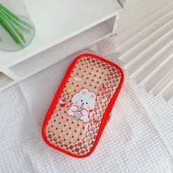 Accessories Stationery Kawaii Bunnies Clear Transparent Pencil Case