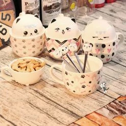 Home Decor Kawaii Cat Breakfast Cup