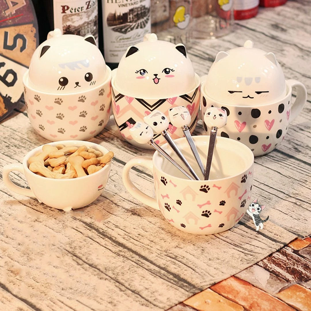 Home Decor Kawaii Cat Breakfast Cup 4 Home Decor Kawaii Cat Breakfast Cup