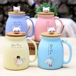 Home Decor Kawaii Ceramic Cat Teacup Home & Pets