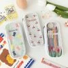 Accessories Kawaii Cherry Bear Clear Transparent Pencil Case
