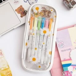 Accessories Kawaii Cherry Bear Clear Transparent Pencil Case