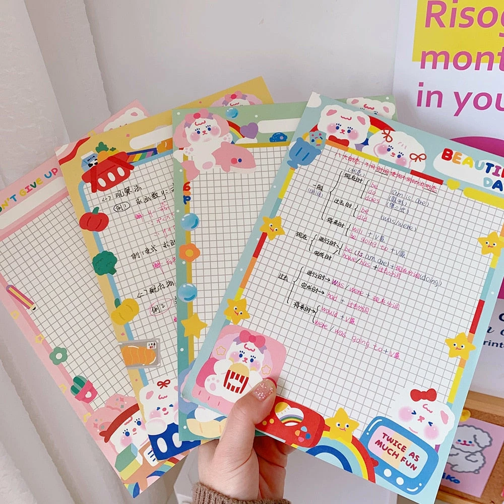 Accessories Kawaii Colourful Life Memo Pads Stationery 24 Accessories Kawaii Colourful Life Memo Pads Stationery