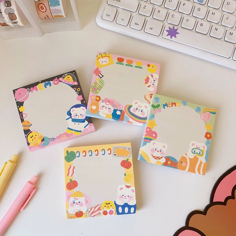 Accessories Kawaii Colourful Life Memo Pads Stationery 12 Accessories Kawaii Colourful Life Memo Pads Stationery