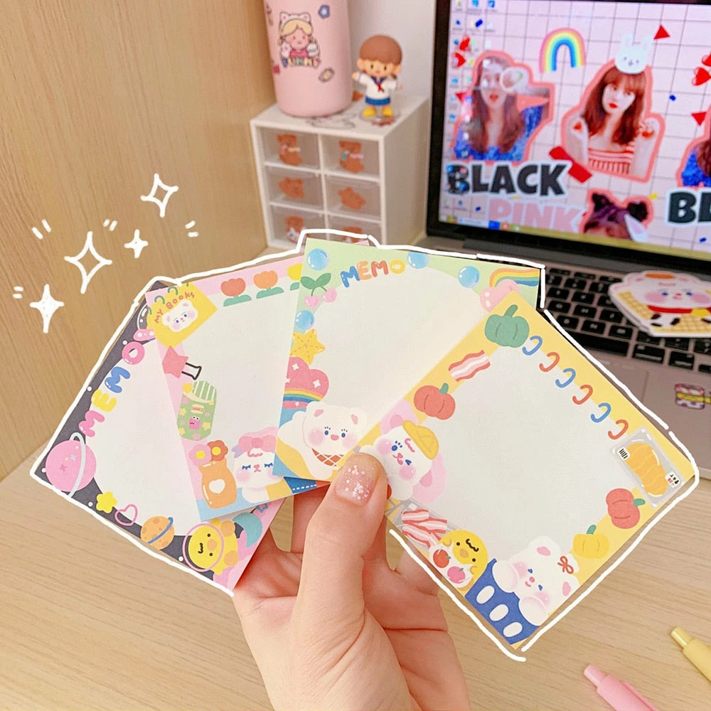 Accessories Kawaii Colourful Life Memo Pads Stationery 3 Accessories Kawaii Colourful Life Memo Pads Stationery