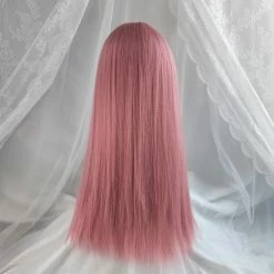 Apparel Kawaii Cosplay Synthetic Straight 24in Long Hair With Bangs Womens Wig