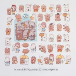 Accessories Kawaii Daily Life With A Bear Stickers Set