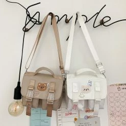 Apparel Kawaii Embroidered Bear Satchel