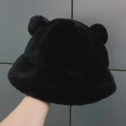 Apparel Kawaii Faux Fur Bear Bucket Hat