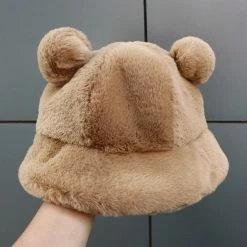 Apparel Kawaii Faux Fur Bear Bucket Hat