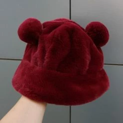 Apparel Kawaii Faux Fur Bear Bucket Hat