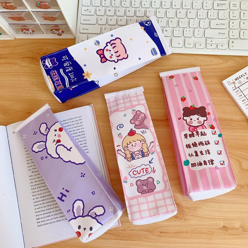 Accessories Kawaii Girl And Friends Milk Carton Pencil Case Stationery 10 Accessories Kawaii Girl And Friends Milk Carton Pencil Case Stationery