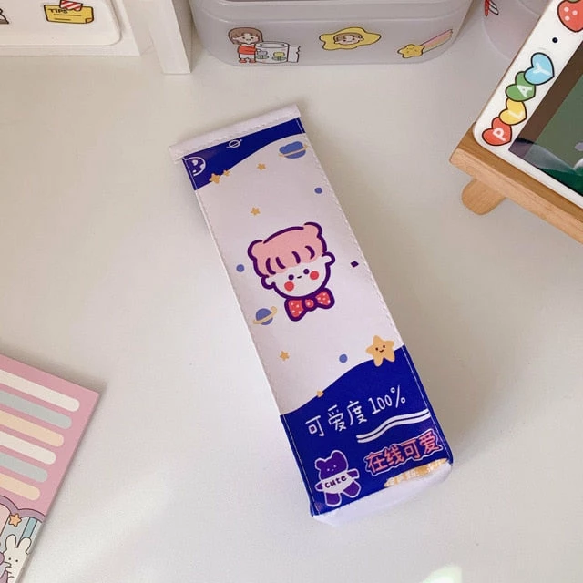 Accessories Kawaii Girl And Friends Milk Carton Pencil Case Stationery 4 Accessories Kawaii Girl And Friends Milk Carton Pencil Case Stationery