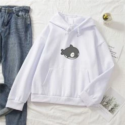 Apparel Kawaii Gray Whale Part-Cotton Hoodie
