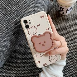 Accessories Kawaii Hearts Bear IPhone Case With Holder