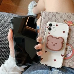 Accessories Kawaii Hearts Bear IPhone Case With Holder