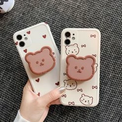 Accessories Kawaii Hearts Bear IPhone Case With Holder
