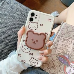 Accessories Kawaii Hearts Bear IPhone Case With Holder
