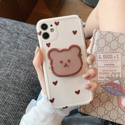 Accessories Kawaii Hearts Bear IPhone Case With Holder