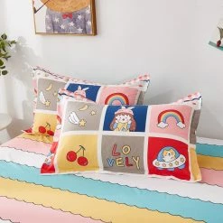 Home Decor Kawaii Illustration Checked Supreme Bedding Set