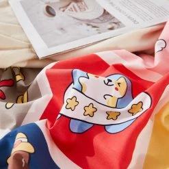 Home Decor Kawaii Illustration Checked Supreme Bedding Set