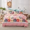 Home Decor Kawaii Illustration Checked Supreme Bedding Set