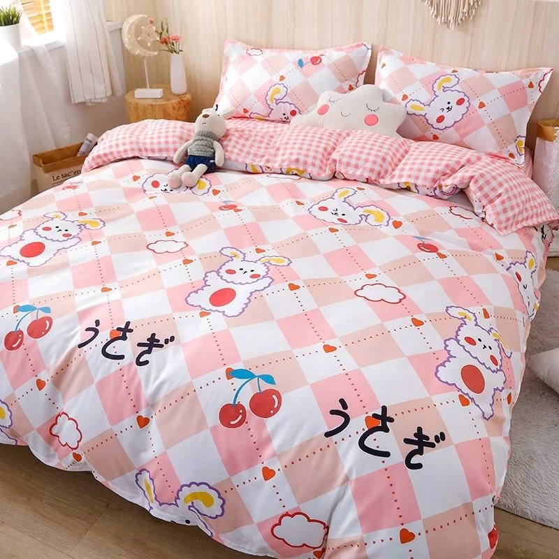 Home Decor Kawaii Japanese Cherry Bunny Bedding Set 6 Home Decor Kawaii Japanese Cherry Bunny Bedding Set