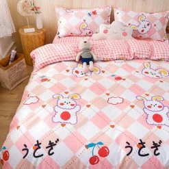 Home Decor Kawaii Japanese Cherry Bunny Bedding Set 15 Home Decor Kawaii Japanese Cherry Bunny Bedding Set