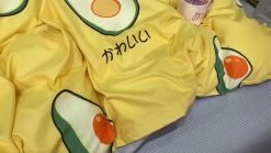 Home Decor Home & Pets Kawaii Japanese Yellow Avocado Paradise Bedding Set