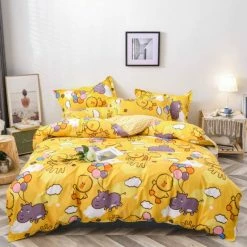 Home Decor Kawaii Little Chicks And Rhino Themed Printed Bedding Set Home & Pets