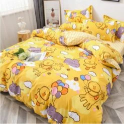 Home Decor Kawaii Little Chicks And Rhino Themed Printed Bedding Set Home & Pets