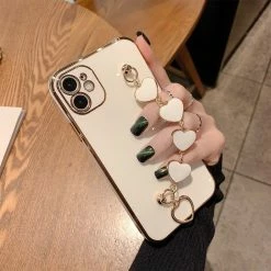 Accessories Kawaii Luxe Heart Chain IPhone Case 17 Accessories Kawaii Luxe Heart Chain IPhone Case