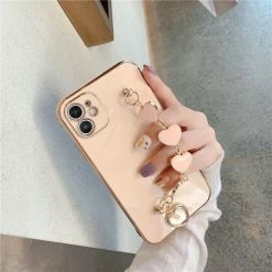 Accessories Kawaii Luxe Heart Chain IPhone Case 14 Accessories Kawaii Luxe Heart Chain IPhone Case